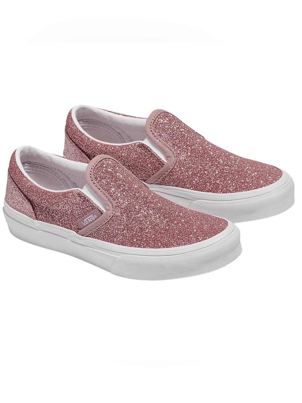 Vans Classic Girls Slip-On Pink Glitter Shoes 12.5